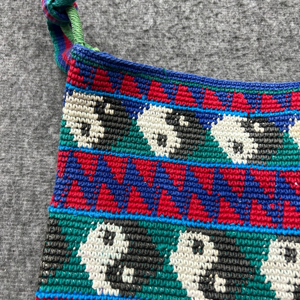 Guatemalan Handmade Knit Crochet Bag Purse Vintage y2k 90s Yin Yang - Picture 3 of 11